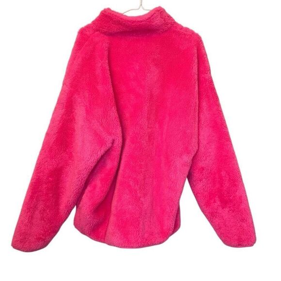 NWT PINK Victoria's Secret Full Zip Sherpa Plush Teddy Jacket Pink Large - Picture 3 of 5